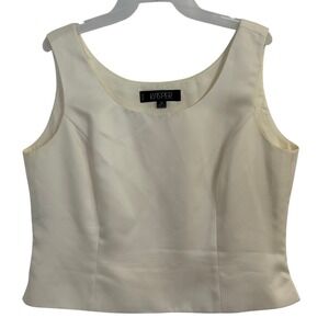 Kasper Petite Tank Top Sleeveless Career Interview‎ Side Zip Ivory 14P